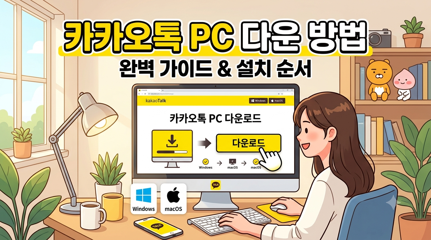 카카오톡 PC버전 다운로드 및 설치 방법｜윈도우에서 쉽게 따라하기